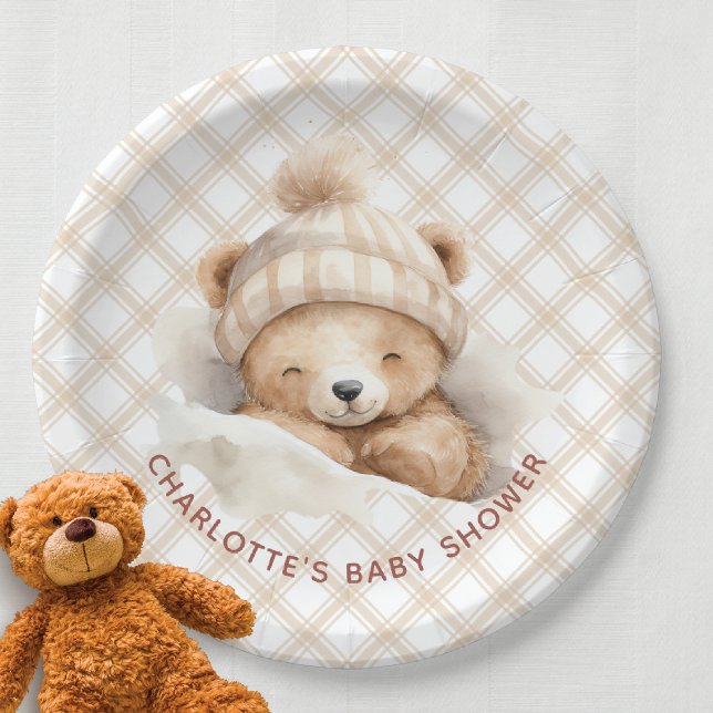 Snuggle Bear Baby Dusche Pappteller (Von Creator hochgeladen)
