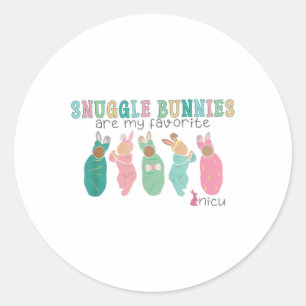 Snuggle Bunnies sind meine Lieblings-Nicu Nurse Os Runder Aufkleber