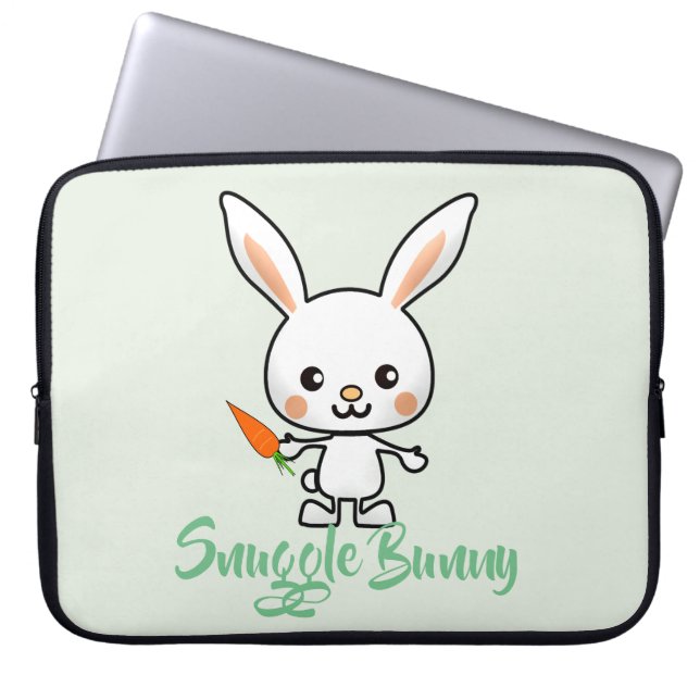 Snuggle Bunny Kawaii Custom Laptopschutzhülle (Vorderseite)