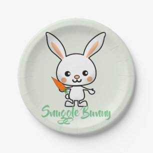 Snuggle Bunny Kawaii Custom Pappteller