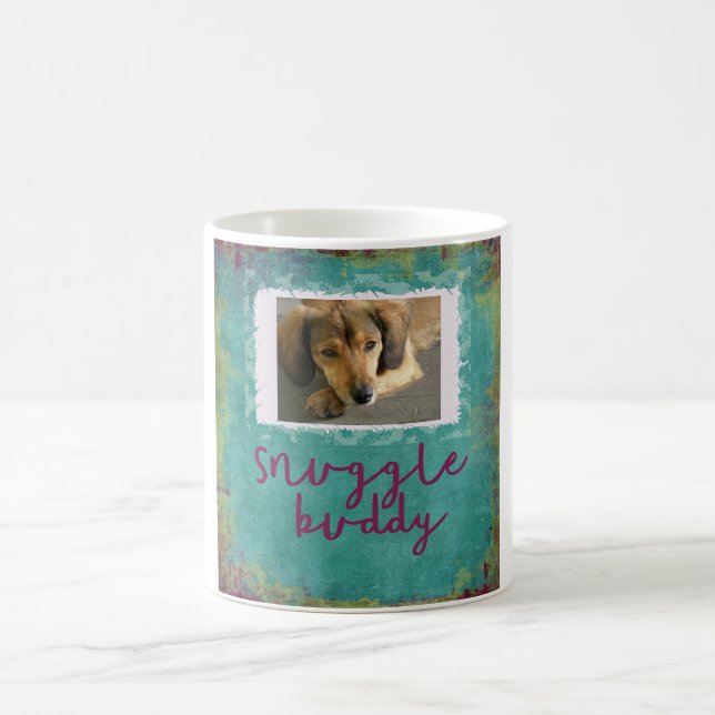 Snuggle-Freund-kundenspezifische aquamarine Kaffeetasse (Mittel)