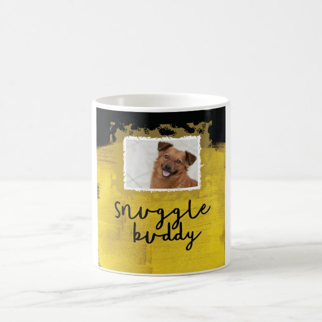 Snuggle Freund-kundenspezifische schwarzer/gelber Kaffeetasse (Mittel)