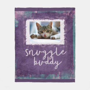 Snuggle Freund-lila/aquamarine Fleece-Foto-Decke Fleecedecke