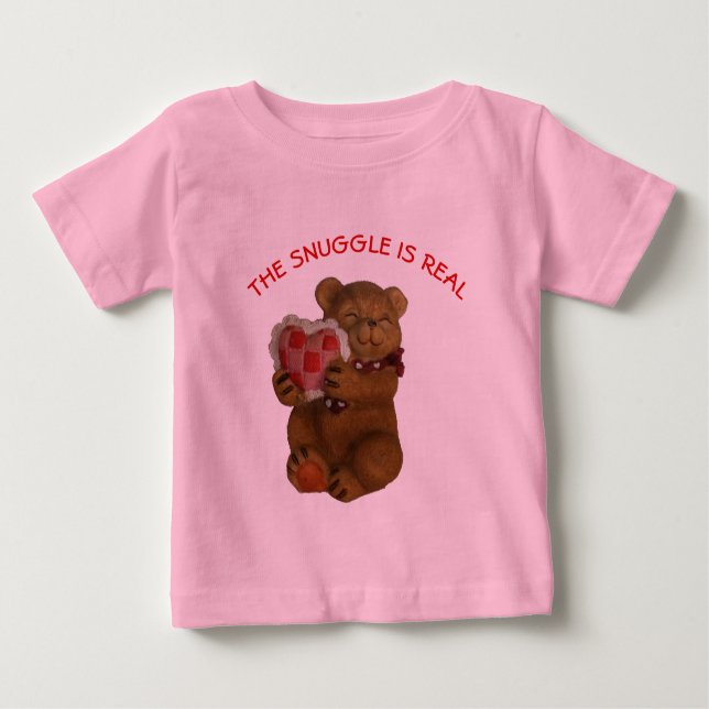 Snuggle ist ein echter Teddybär Baby T-shirt (Vorderseite)