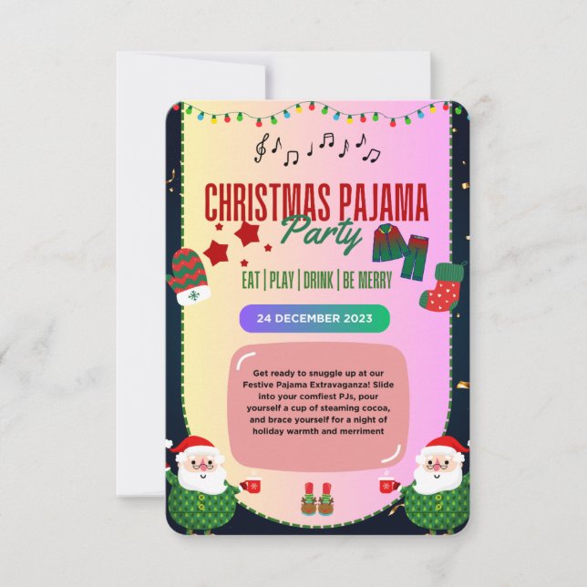 Snuggle & Jingle Christmas Pajama Einladung (Vorderseite)