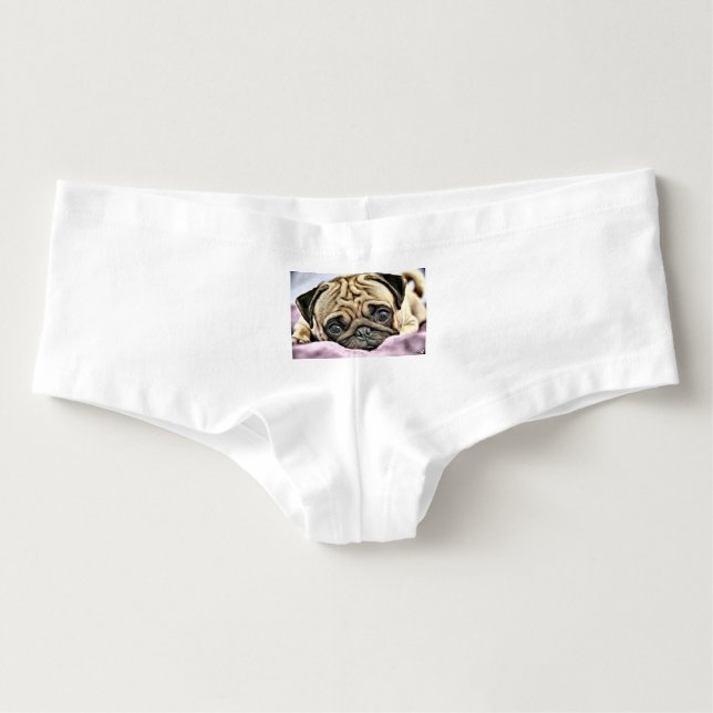 Snuggle mich Mops-Jungen-Kurzschlüsse Hotpants (Vorderseite)