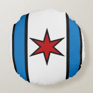 Snuggle-Schild - modern (weiß) Rundes Kissen