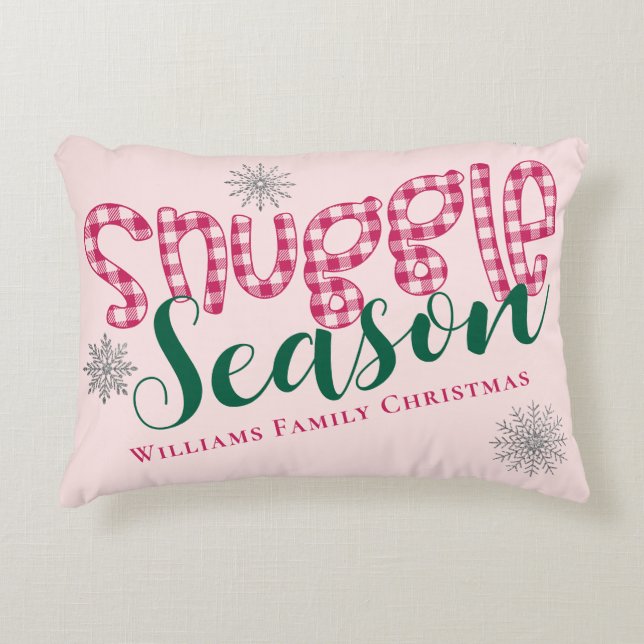 Snuggle Season Buffalo Kariert Winter Gemütlich We Dekokissen (Vorderseite)