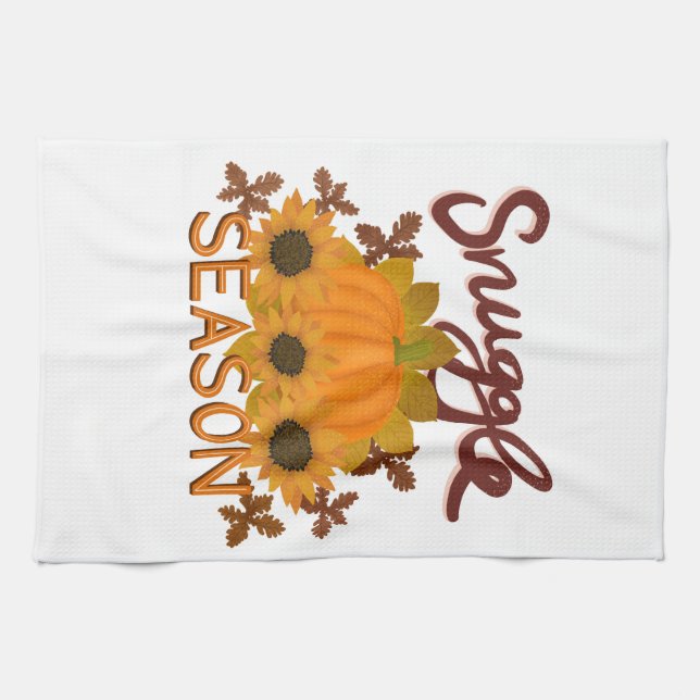 "Snuggle Season" Herbst/Herbst Themenhandtuch Geschirrtuch (Horizontal)