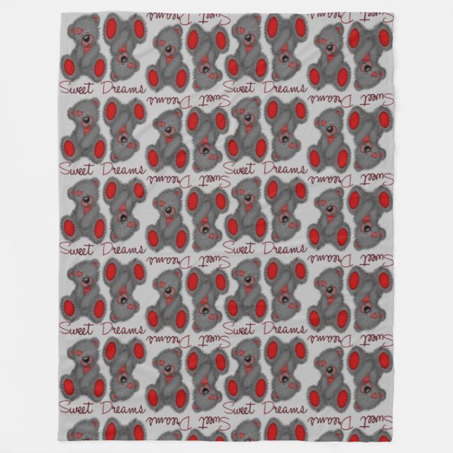 Snuggle Sweet Dreams Teddy brillante Ruby Fleecedecke (Vorderseite)
