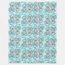 Snuggle Sweet Dreams Teddy-cyan Fleecedecke