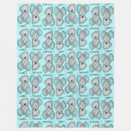 Snuggle Sweet Dreams Teddy-cyan Fleecedecke