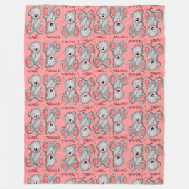 Snuggle Sweet Dreams Teddy-hell Korallen Fleecedecke