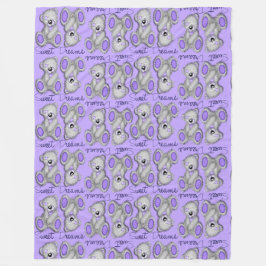 Snuggle Sweet Dreams Teddy-Lavendel Blau Fleecedecke