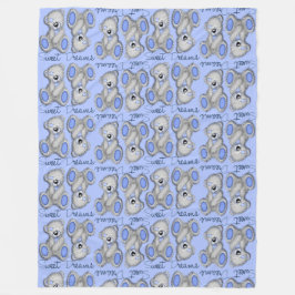 Snuggle Sweet Dreams Teddy-soft blue Fleecedecke