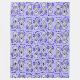 Snuggle Sweet Dreams Teddy-ultramarine Fleecedecke
