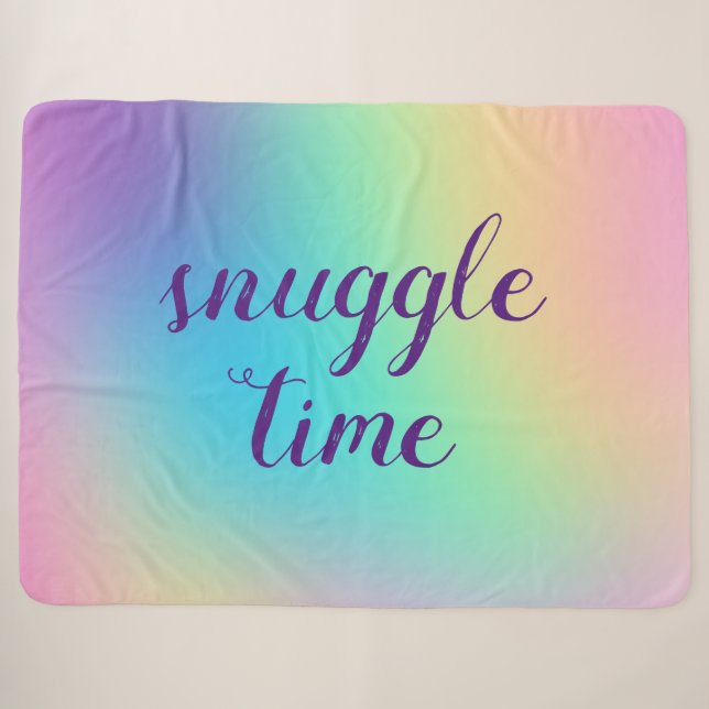 "Snuggle Time" Pastel Ästhetische Schuppe Sherpadecke (Vorderseite (Horizontal))