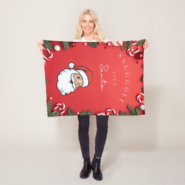 Snuggle Up Like Santa” Festive Holiday Blanket  Fleecedecke (Beispiel)