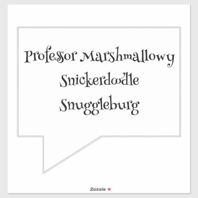 SnuggleNames: Custom Nickname Vinyl Sticker (Blatt)