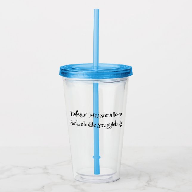 SnuggleNames: Custom Tumbler with Straw Acryltrinkbecher (Vorderseite)