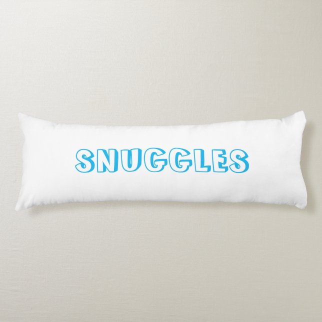 "Snuggles" Hellblau weiß Seitenschläferkissen (Vorderseite)