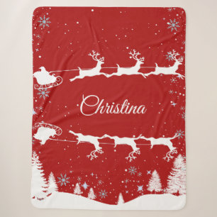 Snuggly Santa Claus Custom Sherpa Blanket Sherpadecke