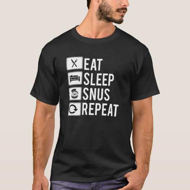 Snus  Idea No Smoker Nicotine Smokeless Tobacco T-Shirt (Vorderseite)