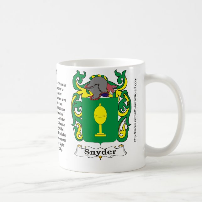 Snyder Familien-Wappen Tasse (Rechts)