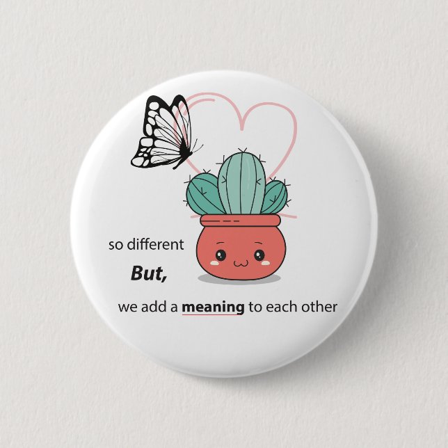 So anders, perfekt zusammen - Niedliche Liebe Button (Vorderseite)