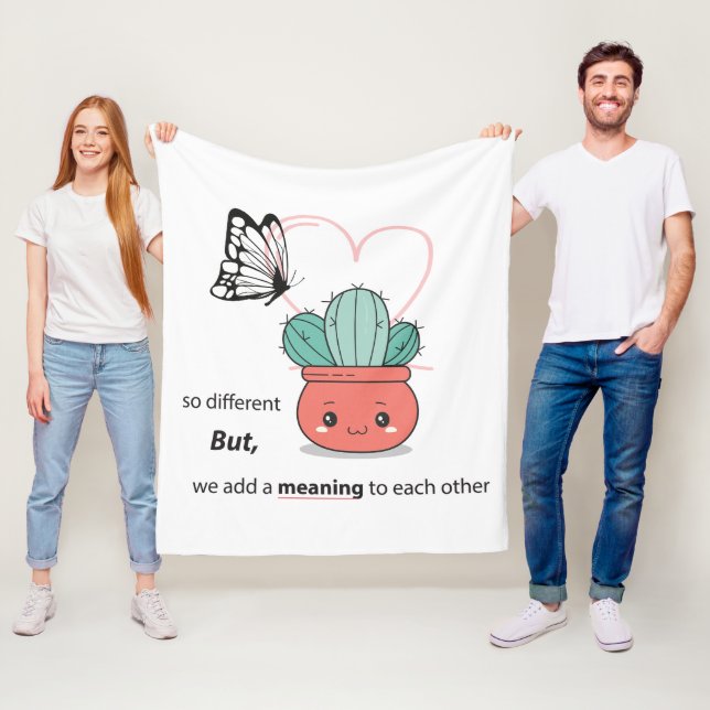 So anders, perfekt zusammen - Niedliche Liebe Fleecedecke (Beispiel)