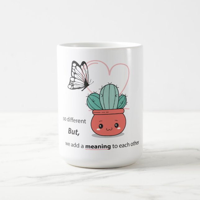 So anders, perfekt zusammen - Niedliche Liebe Kaffeetasse (Mittel)