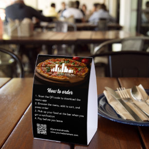So bestellen Sie Restaurant-App-Menü Foto & QR-Cod Tischaufsteller