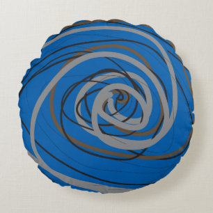 SO BLUE SPIRAL Round Throw Kissen