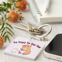 So Capy To See You – Cute Capybara Art  Schlüsselanhänger
