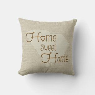 So Carolina - Zuhause Sweet Zuhause burlap look mi Kissen