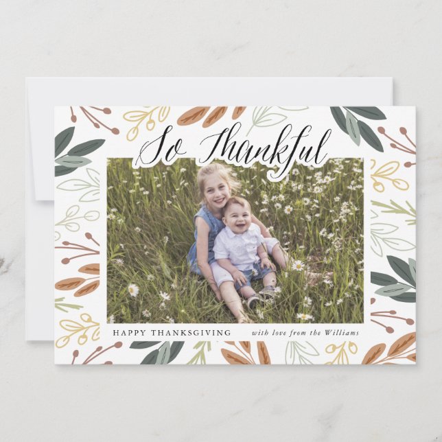 So dankbar Erntedank Foto-Karte Einladung (Vorderseite)