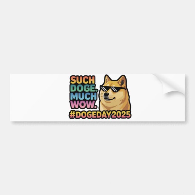 So ein Doge viel Wow Autoaufkleber-Funny Doge Meme Autoaufkleber (Vorne)