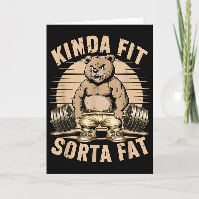 So einigermaßen fit, irgendwie dick - Lustiger Fit Karte (Vorderseite)
