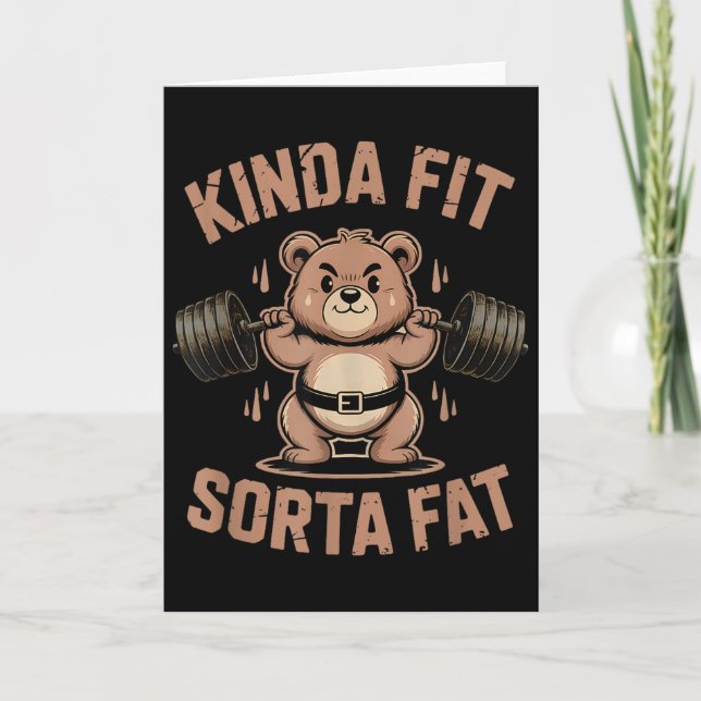 So einigermaßen fit, irgendwie dick - Lustiger Fit Karte (Vorderseite)