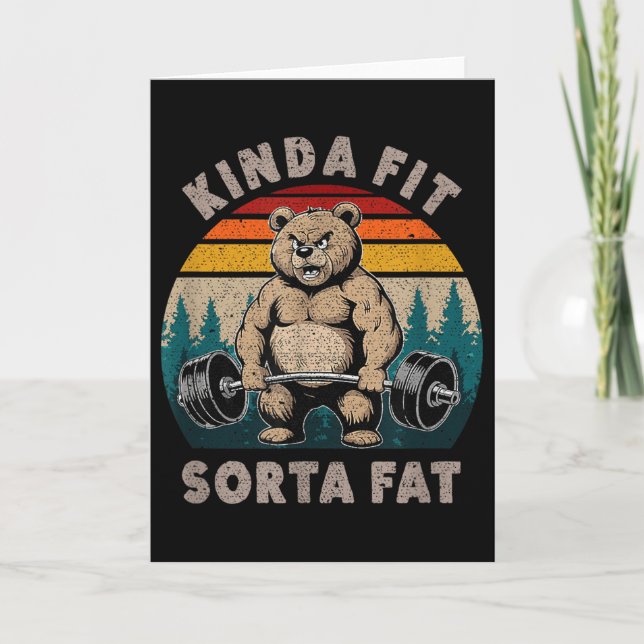 So einigermaßen fit, irgendwie fett - Lustiger Fit Karte (Vorderseite)