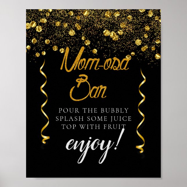 So Elegant Baby Shower Mimosa Bar Sign Poster (Vorne)