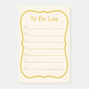 So erstellen Sie eine Liste und einen goldenen Rah Post-it Klebezettel