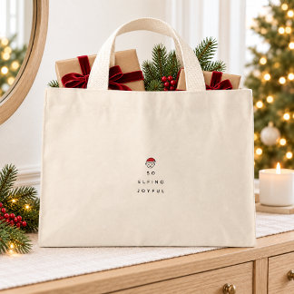 So extrem fröhlicher lustiger Weihnachts-Elf-Trage Mini Stoffbeutel