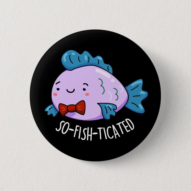 So fisch gezüchteter Fisch Pun Dark BG Button (Vorderseite)