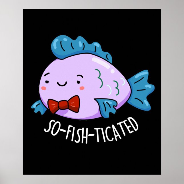 So fisch gezüchteter Fisch Pun Dark BG Poster (Vorne)