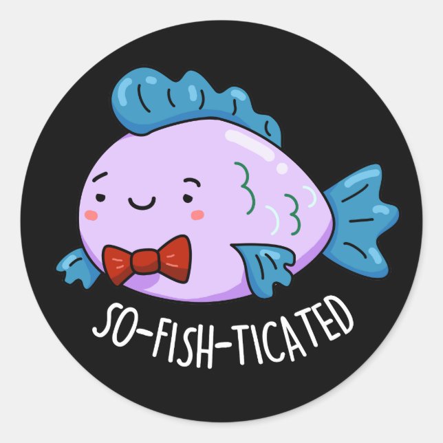 So fisch gezüchteter Fisch Pun Dark BG Runder Aufkleber (Vorderseite)