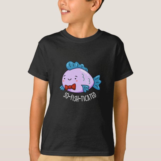 So fisch gezüchteter Fisch Pun Dark BG T-Shirt (Vorderseite)