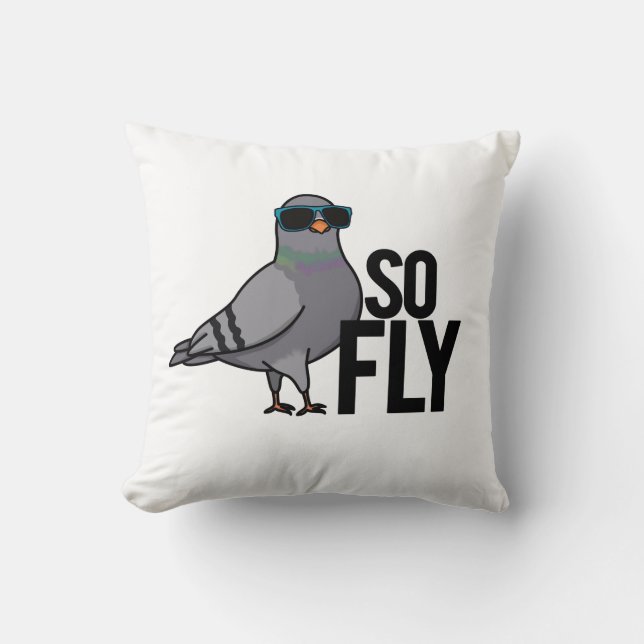 So Fly Funny Cool Taube Puff Kissen (Vorderseite)