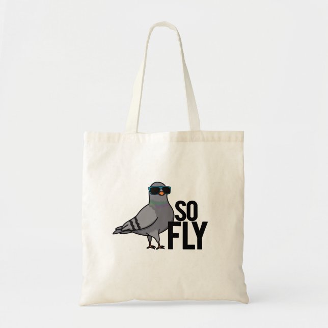 So Fly Funny Cool Taube Puff Tragetasche (Vorne)