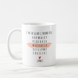 So froh, dass ich dich gefunden habe Name Wortsuch Kaffeetasse